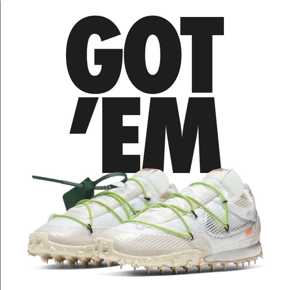 nike waffle racer x off white